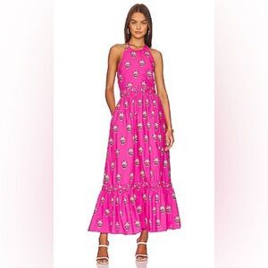 Rhode Selena Maxi Dress In Marigold Flower Hot Pink